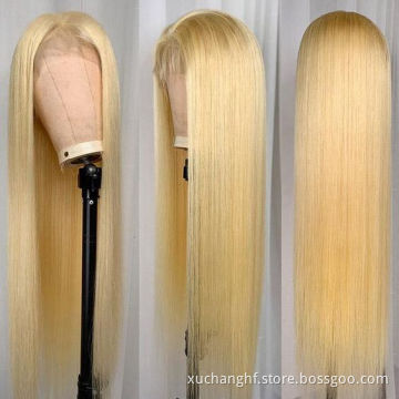 100% Mink Raw Virgin Cuticle Aligned Brazilian Blonde Lace Frontal Wig Human Hair 613 transparent Lace Front Wigs With Baby Hair